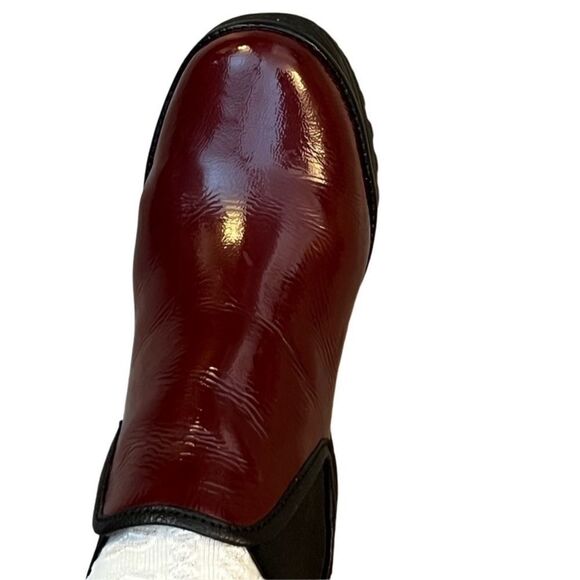 Fly London Burgundy wedge platform Yat Chelsea Bootie boots 38 8 Portugal NEW - Picture 7 of 16